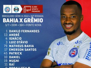 Bahia está definido para enfrentar o Grêmio, na Fonte Nova; confira escalações